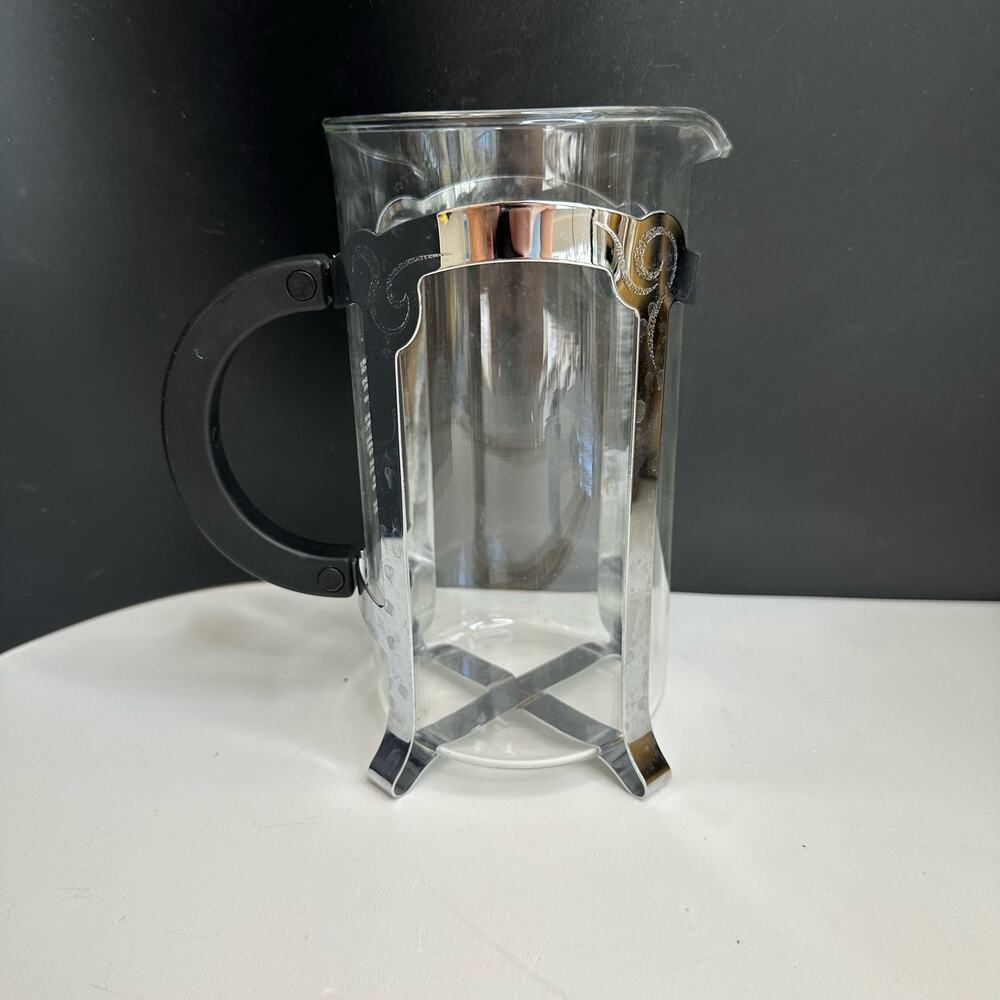 Starbucks French Press Pitcher Etched Glass 4-Cup Chrome Coffee Maker